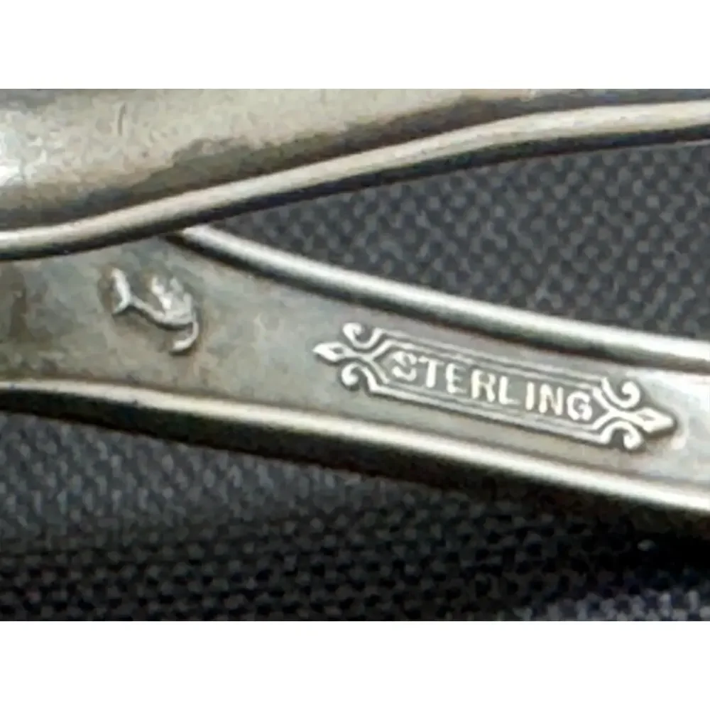 Gorham Sterling Silver Zodiac Aries Baby Spoon Curved Handle Vintage March 1915